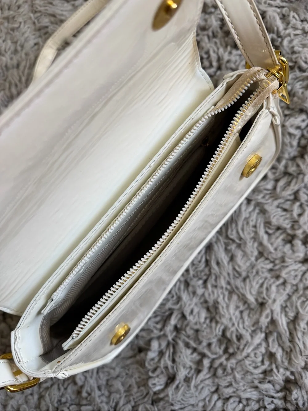 White Women's Leather Crossbody Shoulder Bag